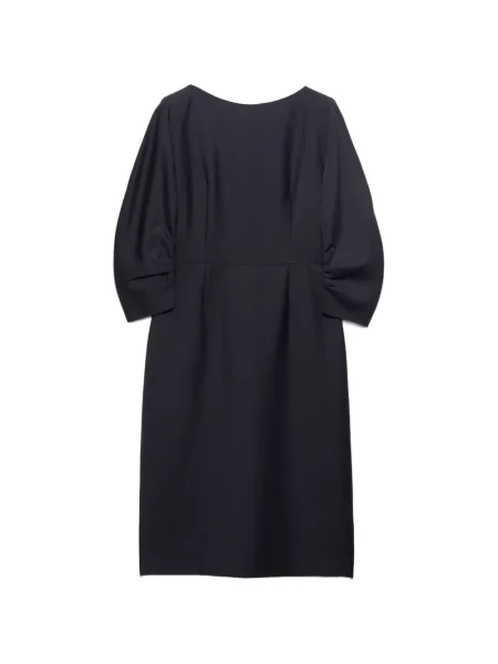 Moherowa sukienka Prada garniturowa niebieska