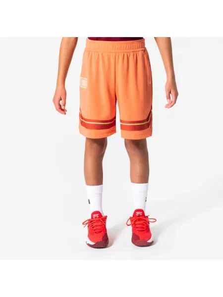 Spodenki do koszykówki dla dzieci NBA pomarańczowe