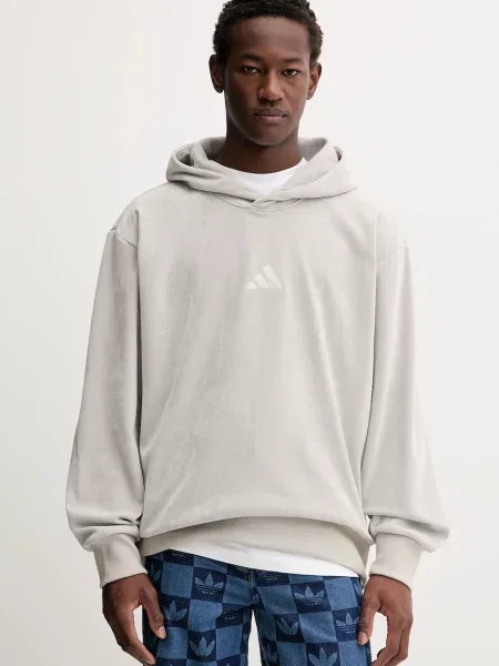 Pulover adidas All Szn Luxe s kapuco bež