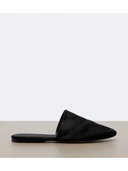 Papuci tip mules The Row din satin negru