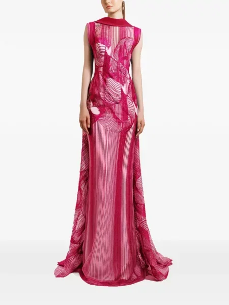 Rochie Gemy Maalouf cu broderie roz