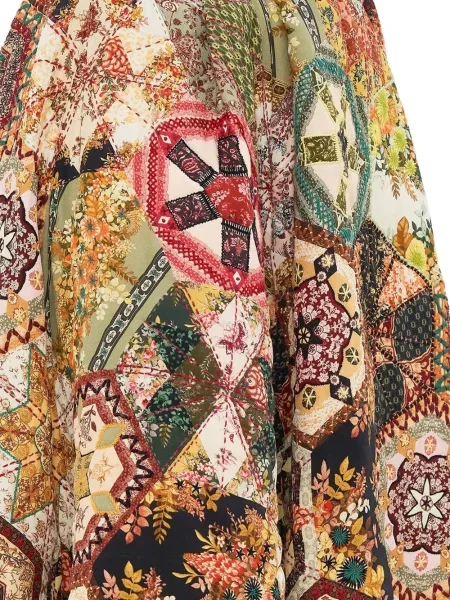 Fustă Camilla cu broderie maro