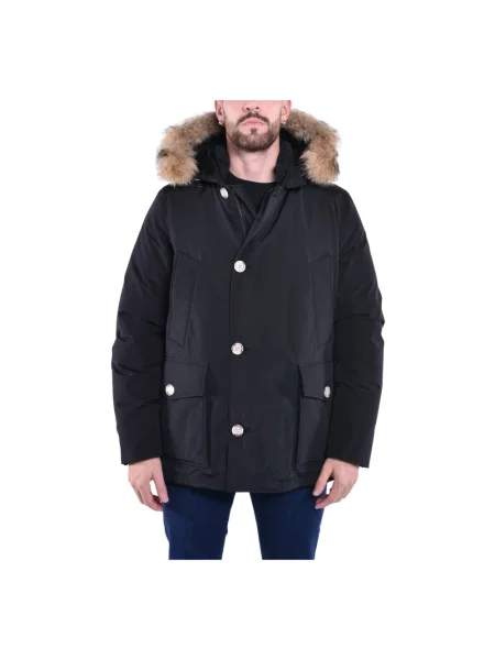 Kurtka skórzana Woolrich klasyczna brązowa
