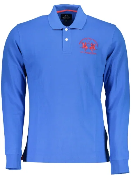 Tricou polo La Martina cu mâneci lungi albastru