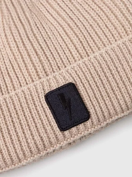 Neil Barett czapka z domieszką wełny FISHERMAN BEANIE beżowa