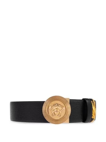 Cu centură curea Versace din piele cu cataramă negru