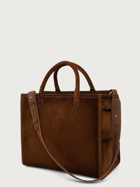 Zadig&Voltaire Shopper táska Angel | hasított bőr barna