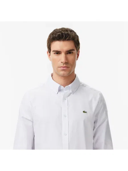 Lacoste Koszula Button-Down Slim Fit Jasnoniebieska niebieski