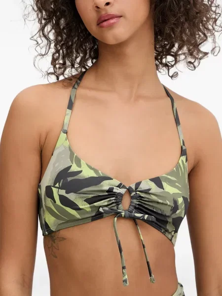 Magas derekú bikini Armani Exchange nyomtatás zöld