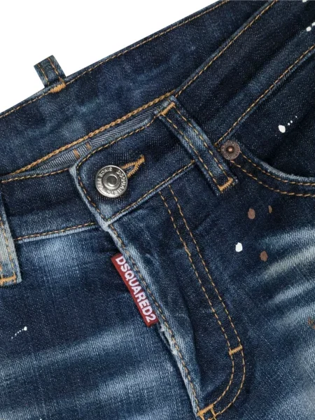 Jeansy straight leg dziecięce Dsquared2 niebieskie