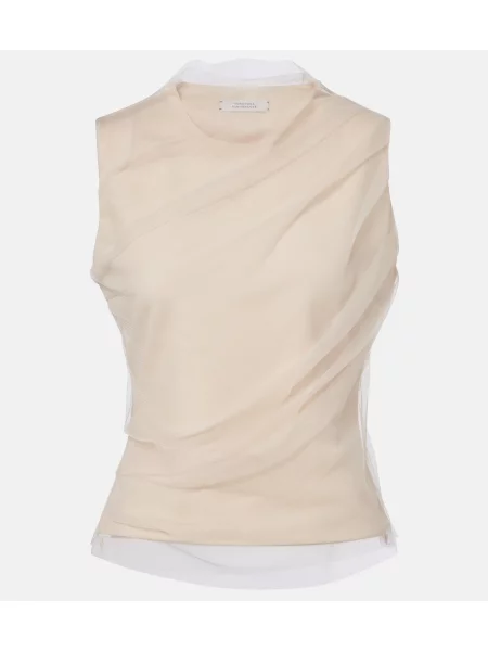 Top Dorothee Schumacher din tul drapat bej