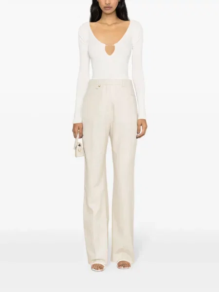 Briaunotas palaidinė be rankovių Jacquemus balta