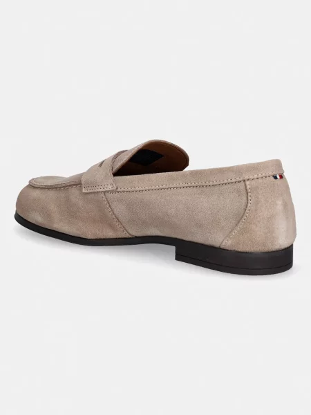 Tommy Hilfiger loafersy damskie zamszowe FLEXIBLE SLIM SUEDE LOAFER beżowe