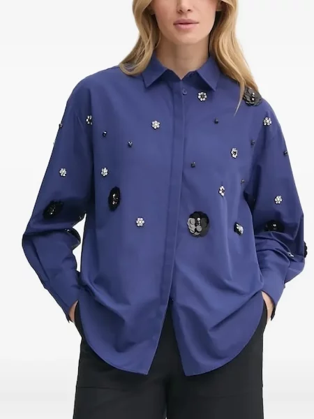 Koszula Bruuns Bazaar z cekinami niebieska