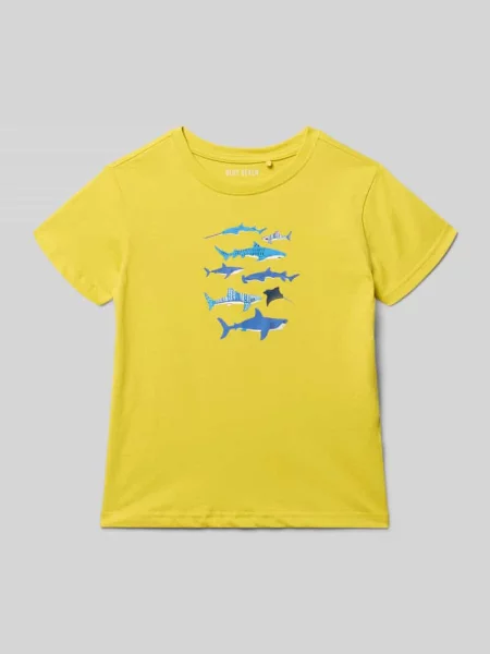T-shirt z nadrukiem z motywem i okrągłym dekoltem Blue Seven