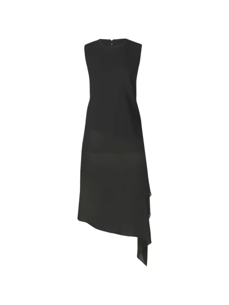 Rochie midi Michael Kors Collection asimetrică negru