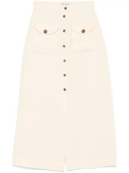 Fustă midi Blazé Milano până la genunchi galben