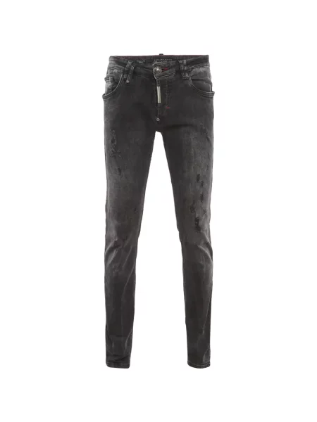 Blugi Philipp Plein zdrențuiți gri