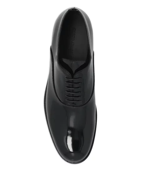 Šněrovací kožené polobotky Giorgio Armani černé