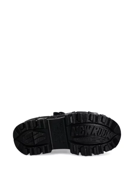 Sneakerși New Rock din piele cu platformă gri