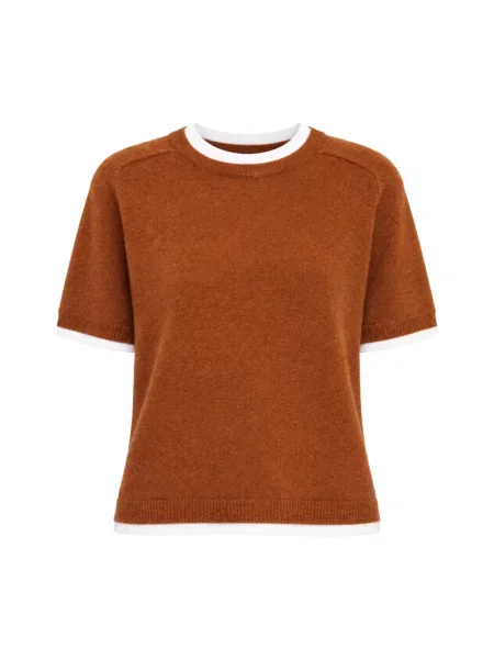 Sweter Semicouture z krótkim rękawem brązowy