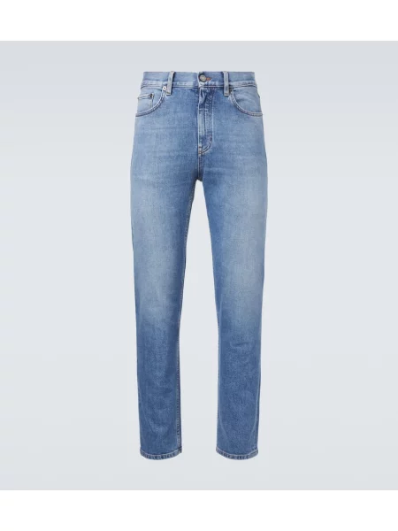 Traperice ravnih nogavica Zegna visoki struk plava