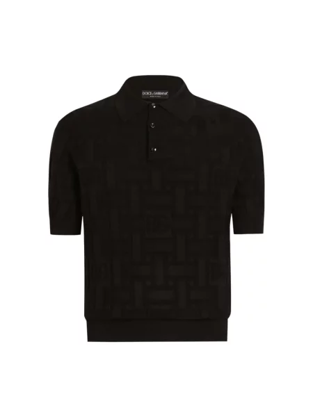 Koszulka polo Dolce And Gabbana z nadrukiem czarna