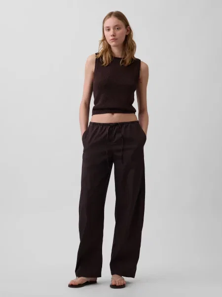 Pantaloni Gap din țesătură twill maro