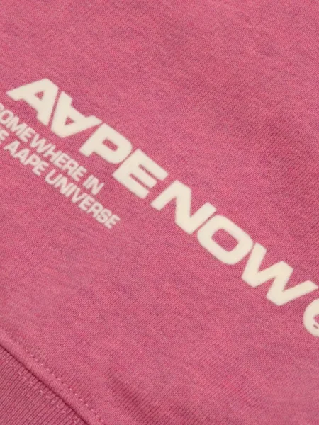 Hanorac Aape By A Bathing Ape cu motiv cu inimi roz