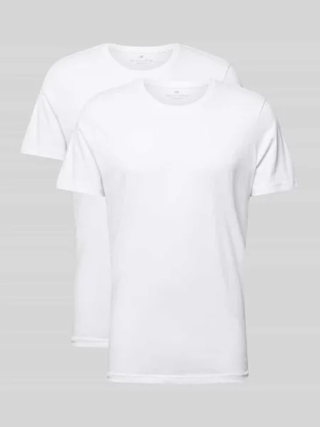 T-shirt z czystej bawełny ekologicznej w zestawie 2 szt. Christian Berg Men biała