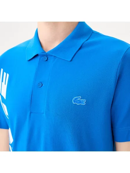 Lacoste Koszulka Polo O Regularnym Kroju Markowa Piqué niebieska