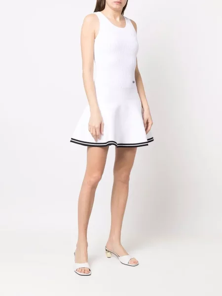 Pletené oblekové mini mini šaty Sonia Rykiel bílé