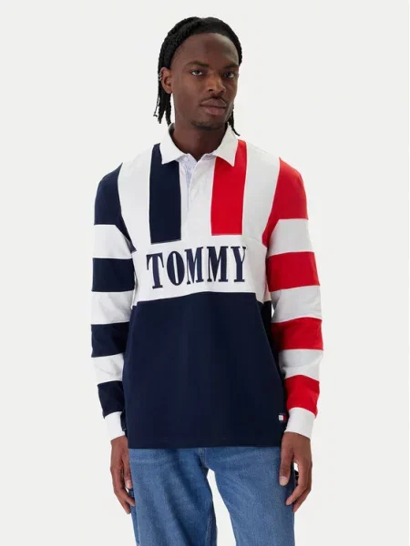 Tommy Jeans Polo majica Archive Rugby Mornarsko modra