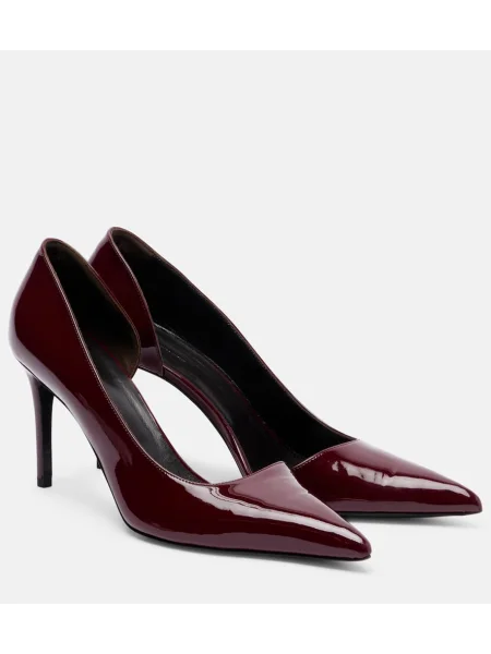 Pantofi cu toc Khaite din piele de lac bordo