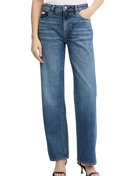 Blugi drepți Calvin Klein negru