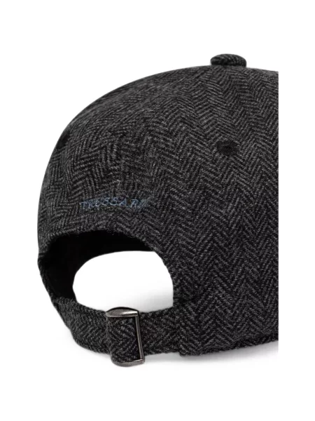 Șapcă Trussardi cu model herringbone gri