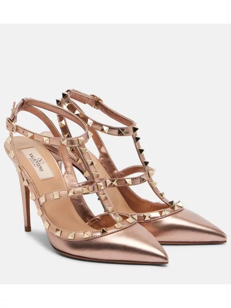 Pantofi cu toc Valentino Garavani din piele roz