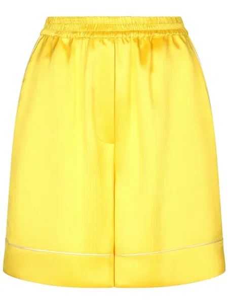 Pantaloni scurți Dolce & Gabbana de mătase galben