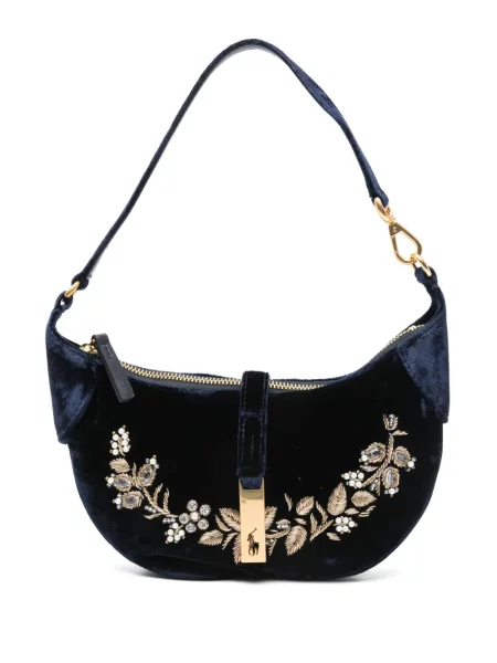 Aksamitne lekki spodnie Polo Ralph Lauren niebieskie