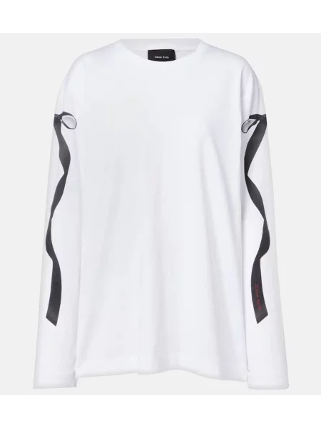 Tricou Simone Rocha cu imagine din jerseu alb