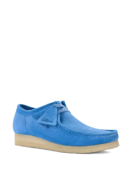 Велурен обувки в стил дерби Clarks Originals с връзки синьо