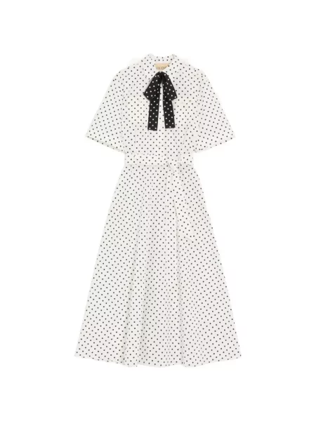 Rochie midi Valentino Garavani cu imagine din poplin alb
