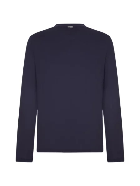 Lung tricou Herno de lână albastru