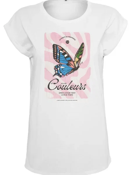 Merchcode Tricou Couleurs albastru / verde / roz alb