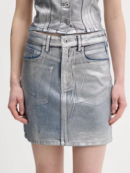 Karl Lagerfeld Jeans fustă jeans argintiu