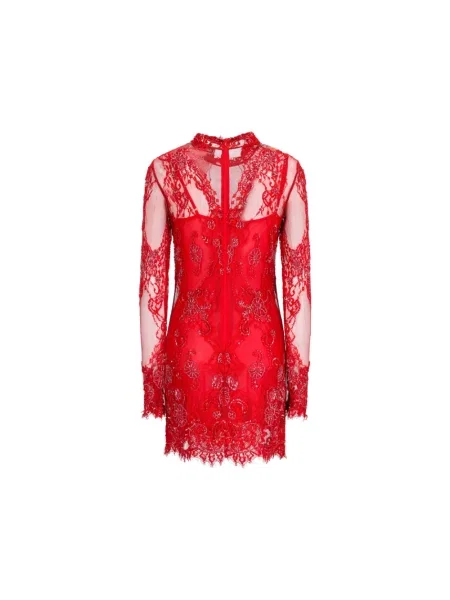 Sukienka mini Blumarine koronkowa czerwona