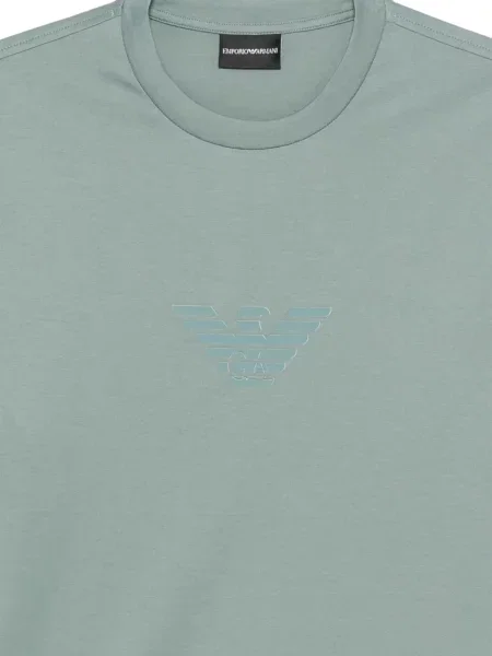 Tričko Emporio Armani s autogramem zelené