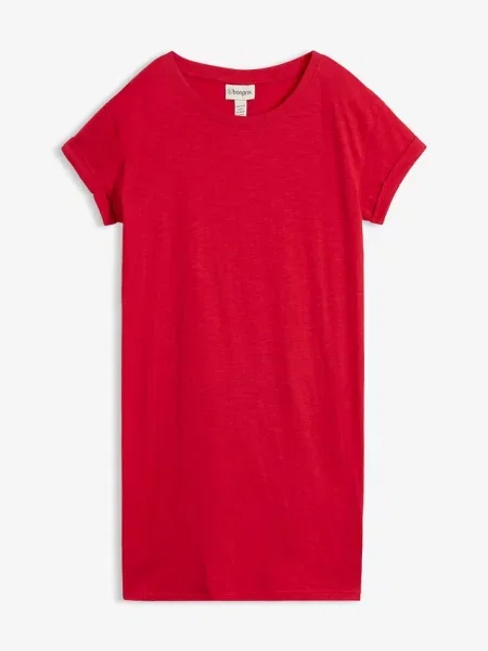 Sukienka T-shirtowa z czystej bawełny organicznej czerwona