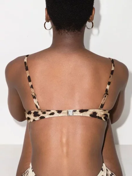 Bikini Dolce And Gabbana z nadrukiem w panterkę beżowy