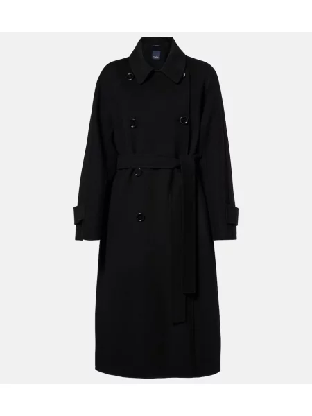 Palton 's Max Mara de lână cu două rânduri de nasturi negru